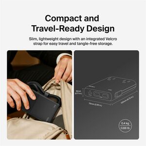 Belkin 2-Outlet Charging Station w/ 2x USB-A, 1x USB-C Ports + Tethered USB-C Cable 70W - 5ft Cord - Black - 70 W - 4.92 f