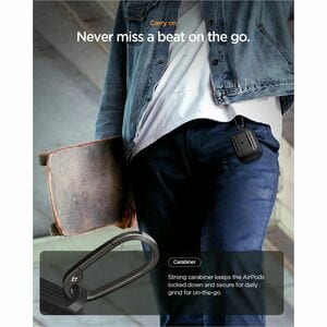 Spigen Rugged Armor Rugged Carrying Case Apple AirPods Pro 3 - Matte Black - Scratch Resistant, Fingerprint Resistant, Sho