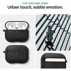 Spigen Urban Fit Carrying Case Apple AirPods Pro - Matte Black - Scratch Resistant, Scratch Resistant Interior - Polycarbo