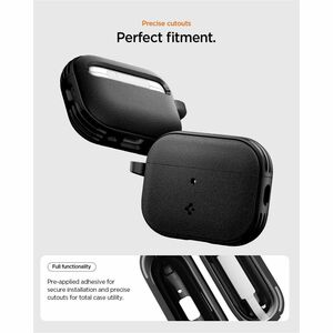 Spigen Vault Carrying Case Apple AirPods Pro 3 - Matte Black - Drop Resistant, Anti-slip - Polycarbonate, Thermoplastic Po