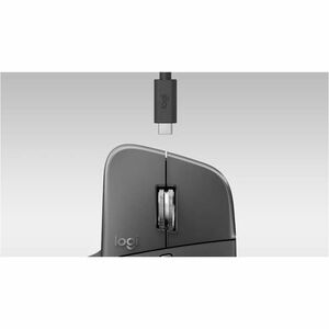 Logitech MX Master 4 for Business Full-size Mouse - Bluetooth/Radio Frequency - USB Type C - Darkfield - 8 Button(s) - Gra