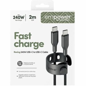 PanzerGlass empower™ by ® Racing 240W USB-C to USB-C Cable | USB 2.0 | 2M | Space Black. Product colour: Black