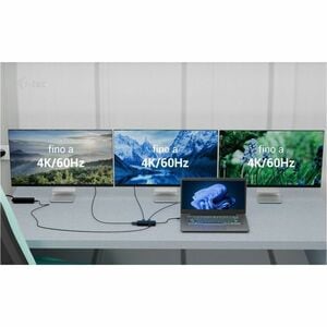 i-tec 3 Port(s) USB Type C Docking Station for Notebook, Monitor - Portable - 3 Displays Supported - 4K, 4K @ 60Hz, 2K @ 1