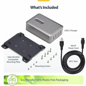 StarTech.com 424DNA-USB-C-CHARGER 240W Adaptador CA - 1 Paquete(s) - Adaptador universal - 4 USB Type-C - Para MacBook Pro