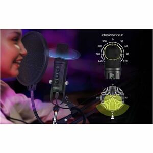 Micrófono PC Gamer Yeyian, Micrófono USB Condensador con Cancelación de Ruido, USB Tipo-C, Silencio, Control de Ganancia, 