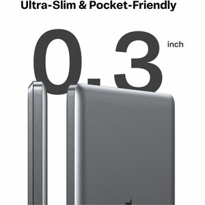 TORRAS MiniMag Stromspeicher - Grau - für MagSafe-fähiges Gerät, Smartphone, iPhone - Lithium-Polymer (Li-Polymer) - 5000 