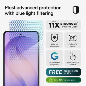 invisibleSHIELD Glass XTR5 Tempered Glass, Graphene Screen Protector for Samsung Galaxy S26 - For AMOLED Smartphone - Blue