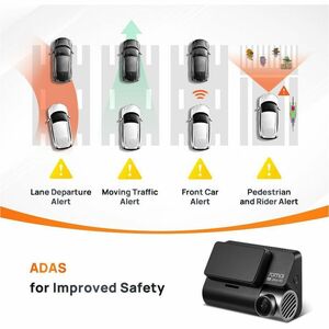 70mai A810 Front/Rear Vehicle Camera - 7.6 cm (3") Screen - Wireless - Night Vision - 3840 x 2160 Video - STARVIS 2 CMOS