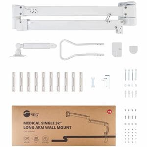 SIIG Medical Grade Single 32 inch Monitor Long Arm Wall Mount 17.6 lbs-White - Medical Grade Single 32 inch Monitor Long A