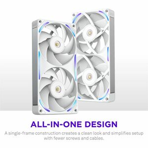 NZXT RF-U24PN-W1 Cooling Fan - PC, Radiator, Heatsink - 120 mm Maximum Fan Diameter - 2 x Fan(s) - 176.70m³/h Maximum Airf