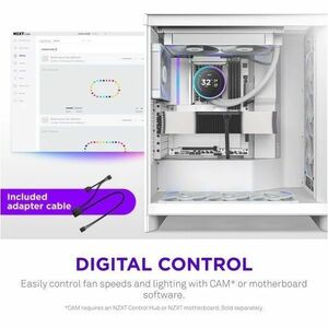 NZXT RF-U14PN-W1 Cooling Fan - PC, Motherboard, Radiator, Heatsink - 140 mm Maximum Fan Diameter - 1 x Fan(s) - 197.08m³/h