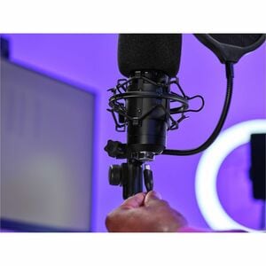 GXTrust 269 Emita II Microphone avec Bureau Support Réglable, Filtre Anti-Pop et Anti-Vent, Gamer USB Micro avec Directivi