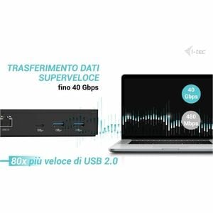 Docking station i-tec 11 Porta(e) Thunderbolt 4 per Monitor, Computer portatile, Microfono, Tablet PC, Desktop PC - Compat