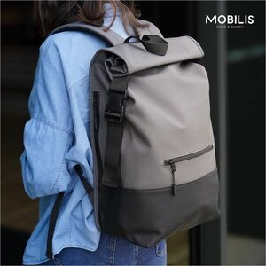 TWO-TONE ROLLTOP BACKPACK 14-16 GREY/BLACK 25L