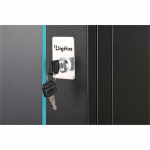 Digitus Dynamic-N 9U Wandmontierbar Geschlossener Schrank Rackschrank für Networking, Server - Schwarz - Stahl, Glas, Blec