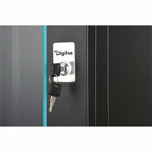 Digitus Dynamic-N 9U Wandmontierbar Geschlossener Schrank Rackschrank für Networking, Server - Schwarz - Stahl, Glas, Blec