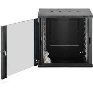 Digitus Dynamic-N 12U Wandmontierbar Geschlossener Schrank Rackschrank für Networking, Server - Schwarz - Stahl, Glas, Ble