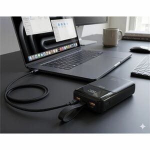 Powerbank Urban Factory BIGEE - Noir - Pour Ordinateur, Notebook, Accessoire Téléphone Portable, MacBook Pro, Smartphone, 