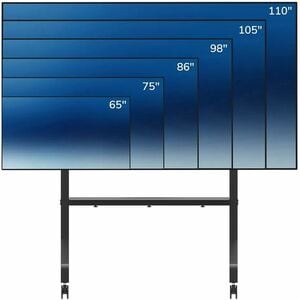 Neomounts Display Cart - 125 kg Load Capacity - 4 Casters - Steel - 1320 mm Width x 750 mm Depth x 1625 mm Height - Black 