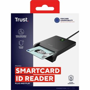 Trust Primo Contact Desktop Smart Card Reader - Black - Desktop - CableUSB 2.0 Type A
