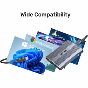 Unitek 2 Slot(s) Flash Drive/Flash Card Reader - USB Type C - 1 - 1.95 TB Flash Drive - 10 GB/s - microSD, CompactFlash, m