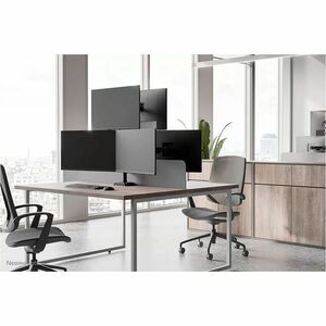 Neomounts NERO Mounting Arm for Monitor, Display - Black - Height Adjustable - 3 Display(s) Supported - 25.4 cm to 81.3 cm