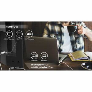 j5create JDC159 1.80 m DisplayPort/HDMI A/V Cable - Cable for Audio/Video Device, MAC, TV, Projector - First End: 1x Mini 