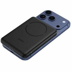 Belkin BoostCharge Power Bank - Black - For Qi2-enabled Device, iPhone - 5000 mAh - 20 W - USB Type-C Connector - 1 x USB 