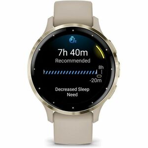 Garmin Venu 3S Smart Watch - Round Case Shape - 41 mm Case Height - 41 mm Case Width - Soft Gold Stainless Steel Body Colo