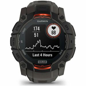 Garmin Instinct 3 Smart Watch - Black Body Color - Charcoal Band Color - Aluminium Body Material - Fiber Reinforced Polyme