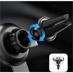 Vention KCGB0 Smartphone, Car, iPhone SmartPhone Holder - 112.1 mm x 73 mm x 83.5 mm x - Silicone, ABS - Black - Air Vent,