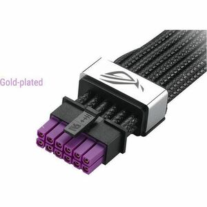 The ROG Equalizer is an etched 12V-2x6 PCIe cable that delivers balanced PSU-to-ROG Equalizer power to minimize current va