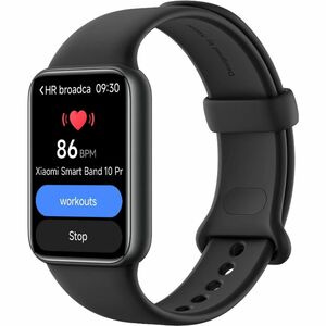 MI Smart Band 10 Pro Smart Watch - Black Body Color - Aluminium Alloy Case Material - Thermoplastic Polyurethane (TPU) Ban