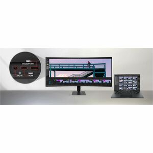 LG Ultrawide 34U601B-B 34" Class UW-QHD Curved Screen LED Monitor - 21:9 - 34" Viewable - LED Backlight - 3440 x 1440 - He