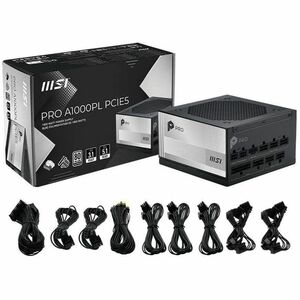 MSI PRO A1000PL PCIE5 - 1000W - 80+ Platinum - Full Modular - ATX 3.1 - PCIe 5.1 - 7Y Warranty