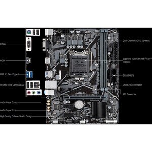 GIGABYTE Ultra Durable H410M H Desktop Motherboard - Intel H410 Chipset - Socket LGA-1200 - Micro ATX - 64 GB DDR4 SDRAM M