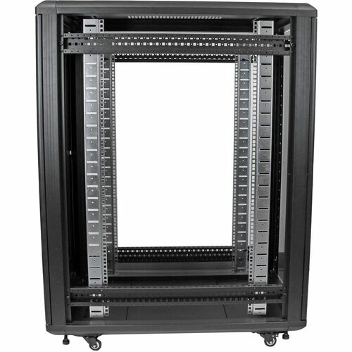 StarTech.com Armadio Rack 19" 22U su Ruote - Server Rack a 4 Montanti con Profondità Regolabile, Pannelli Laterali e Porta
