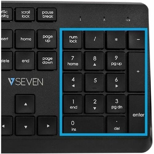 Clavier et souris V7 CKW350US - Anglais (US) - USB Sans fil RF 2,40 GHz Clavier - 106 Touches - Couleur du clavier/pavé ta