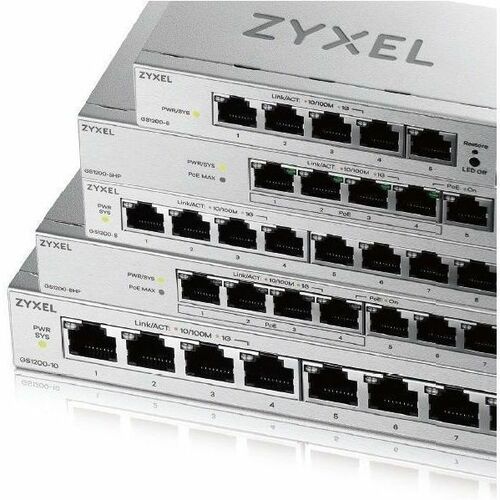Zyxel GS1200-5HPV3. Type de commutateur: Géré, Banc de commutateurs: L2. Type de port Ethernet RJ-45 de commutation de bas
