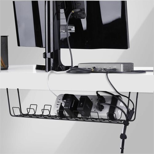StarTech.com Cable Routing - Black - 1 - TAA Compliant - Cable Management Tray - 614.7 mm Length - Steel, Metal