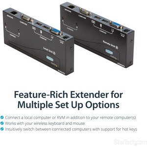 StarTech.com USB VGA KVM Console Extender over CAT5 UTP (500 ft) - Operate a USB & VGA KVM or PC up to 500ft away as if it