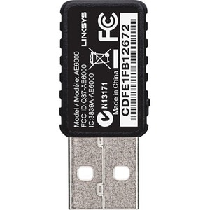Linksys AE6000 IEEE 802.11ac Wi-Fi Adapter for Desktop Computer, Notebook - USB - 430 Mbit/s - 2.40 GHz ISM - 5 GHz UNII -