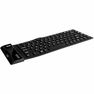 Adesso Antimicrobial Waterproof Flex Keyboard (Mini Size) - Cable Connectivity - USB Interface - 87 Key(s) - Media Player,