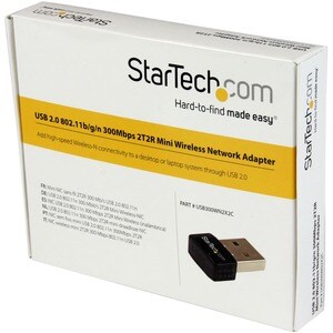 StarTech.com USB 2.0 300 Mbps Mini Wireless-N Network Adapter - 802.11n 2T2R WiFi Adapter - Add high-speed Wireless-N conn