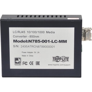 Tripp Lite LC Multimode Fiber Media Converter Gigabit RJ45 10/100/1000 550M 850nm - 1 x Network (RJ-45) - 10/100/1000Base-