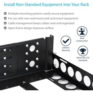 StarTech.com 3U Fixed 19" Adjustable Depth Universal Server Rack Rails - 97.52 kg Load Capacity