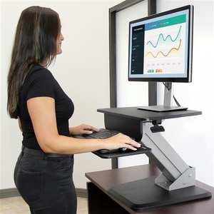 StarTech.com Height Adjustable Standing Desk Converter - Sit Stand Desk with One-finger Adjustment - Ergonomic Desk - 30.5