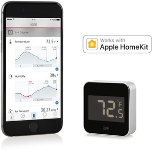 Eve Degree Temperature & Humidity Monitor - 0.4°F (-18°C) to -67°F (-55°C) - 0% to 100%%