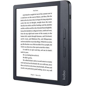 Lettore di testo digitale Kobo Libra H2O - Nero - 8 GB Flash - 17,8 cm (7") Display - Touchscreen - 1264 x 1680 - LAN wire