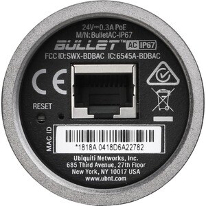 Ubiquiti airMAX Bullet AC BulletAC-IP67 Dual Band IEEE 802.11ac 300 Mbit/s Wireless Access Point - 2.40 GHz, 5 GHz - 1 x N